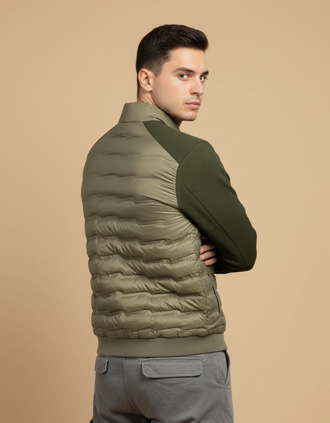 CONTRAST SLEEVED PUFFER