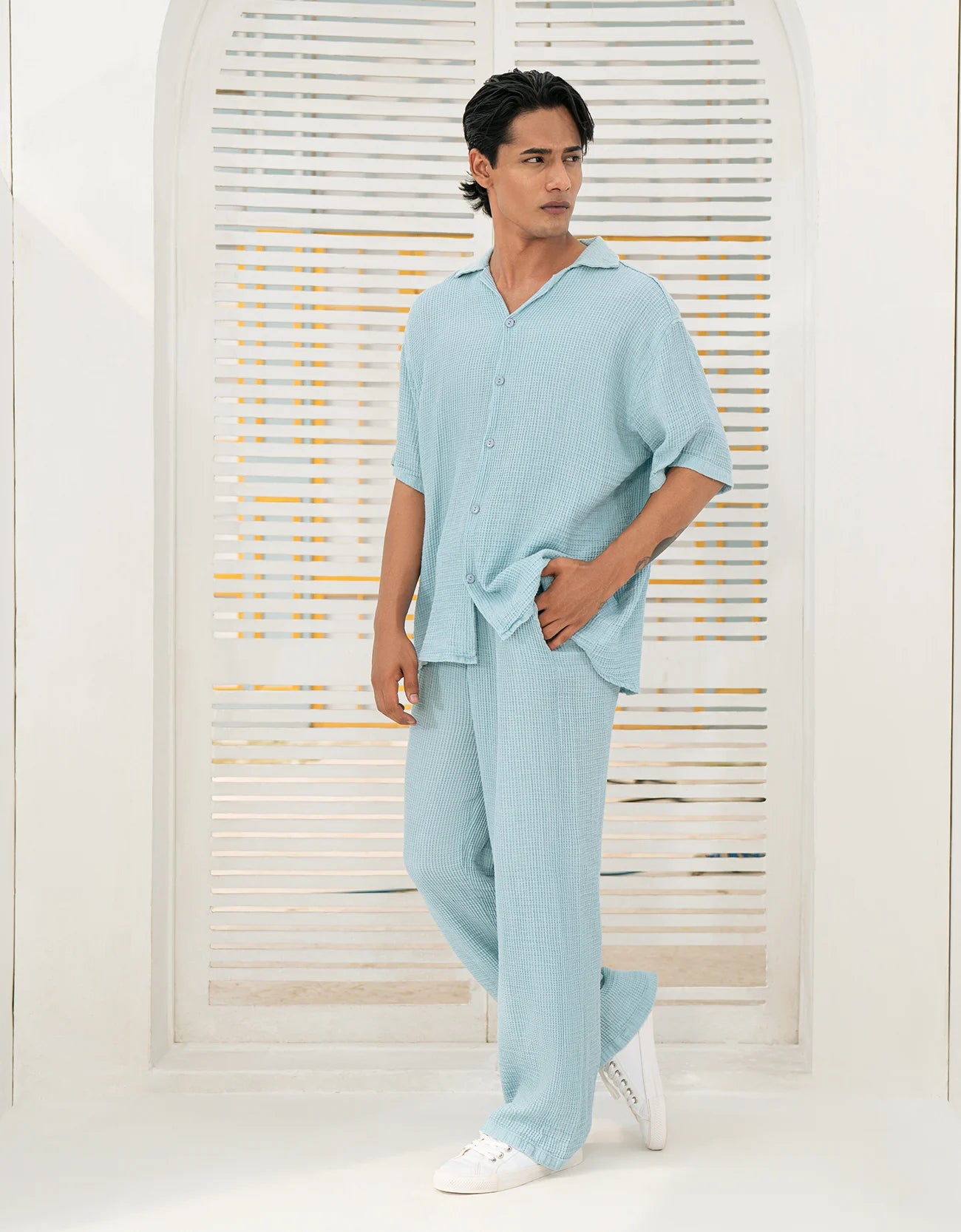 WAFFEL TEXTURED SAFARI SHIRT