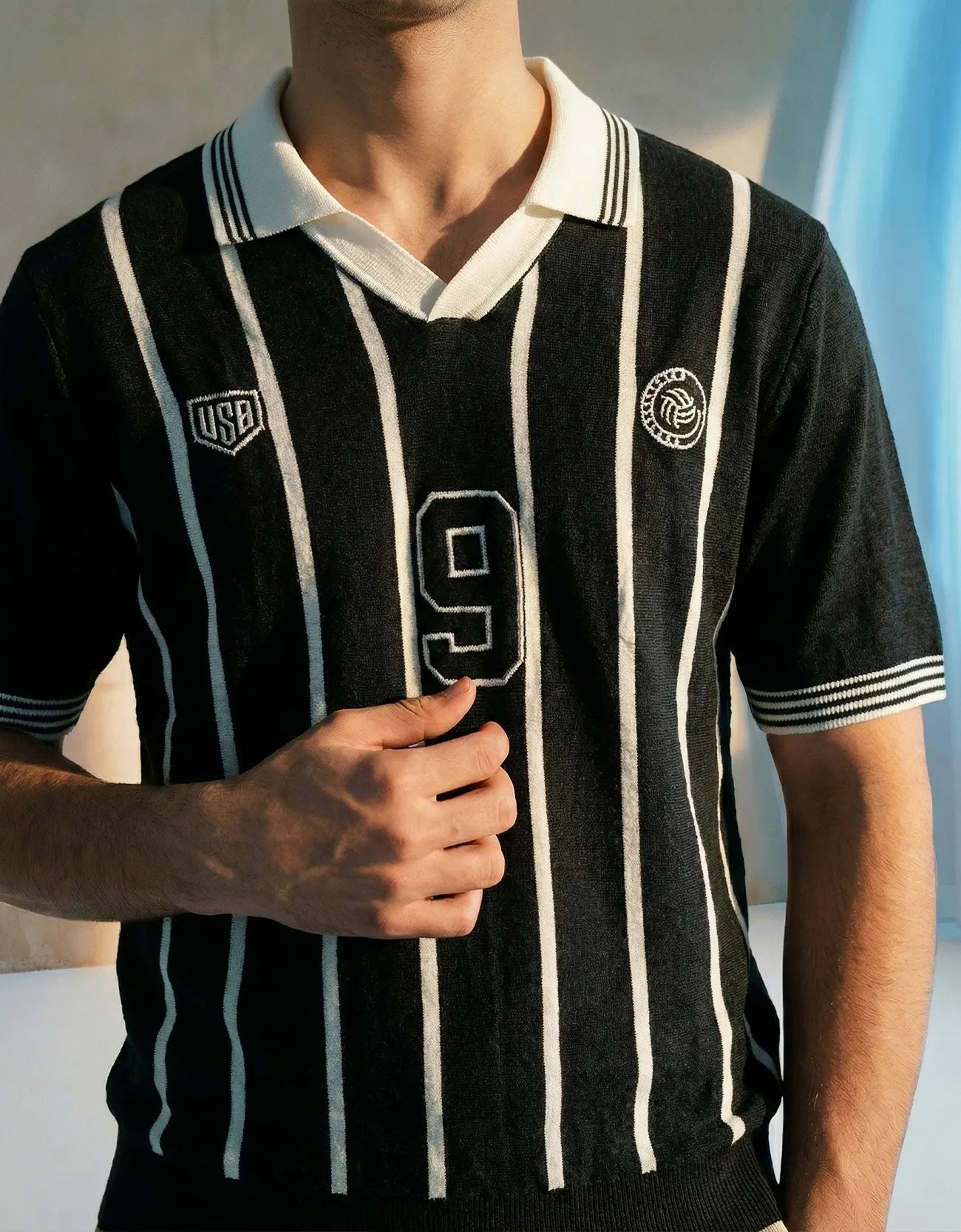 STRIPPED JOHNNY COLLAR POLO