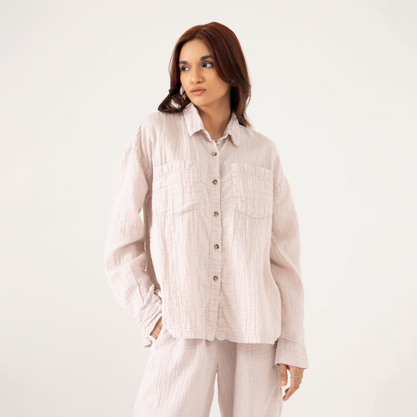 MUSLIN PATCH POCKET SHIRT