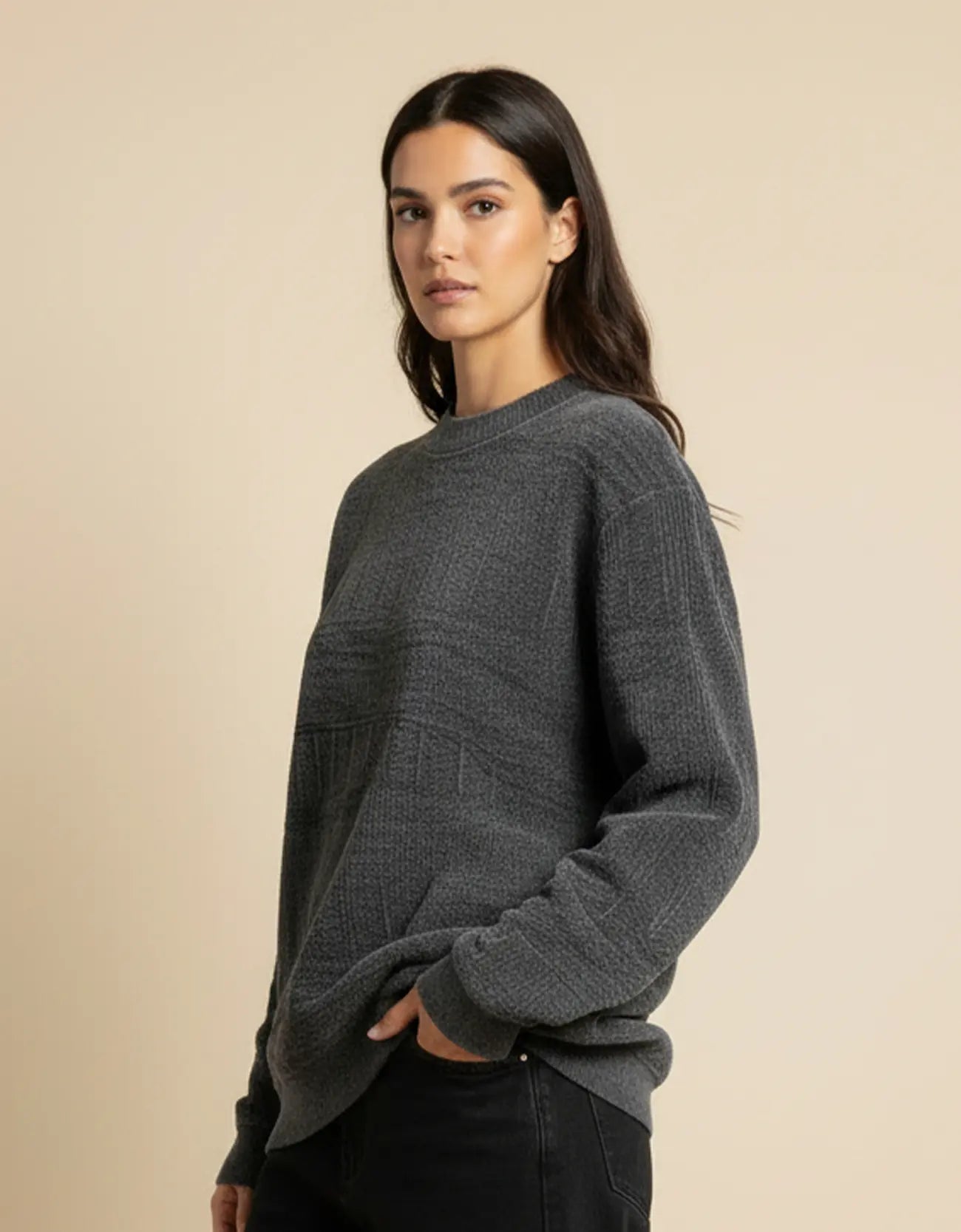 TEXTURED WOOLEN PULLOVER