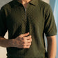 CHAVERON TEXTURED QUARTER ZIP POLO