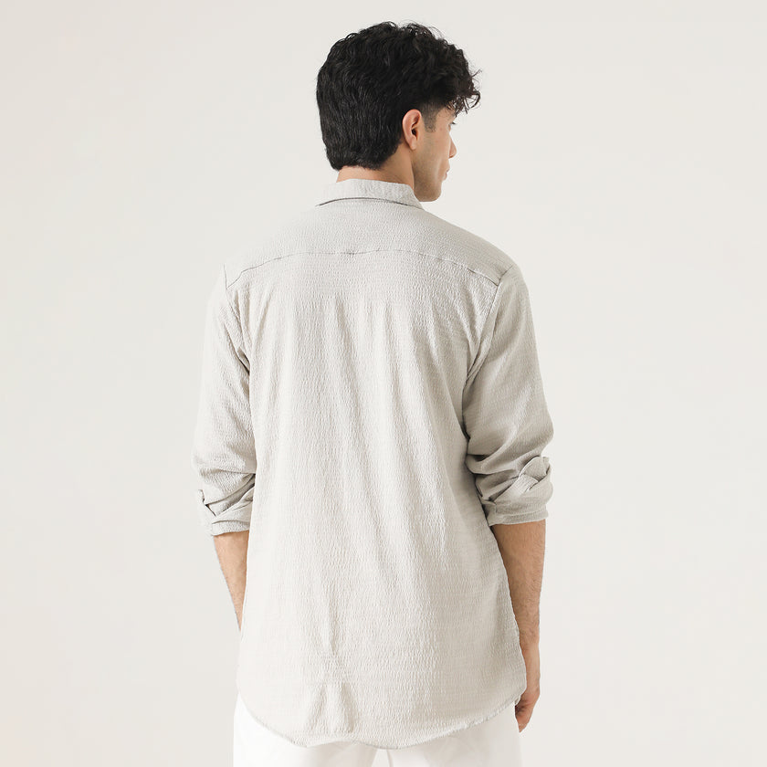 DOUBLE PATCH POCKET TEXTURED SHIRT