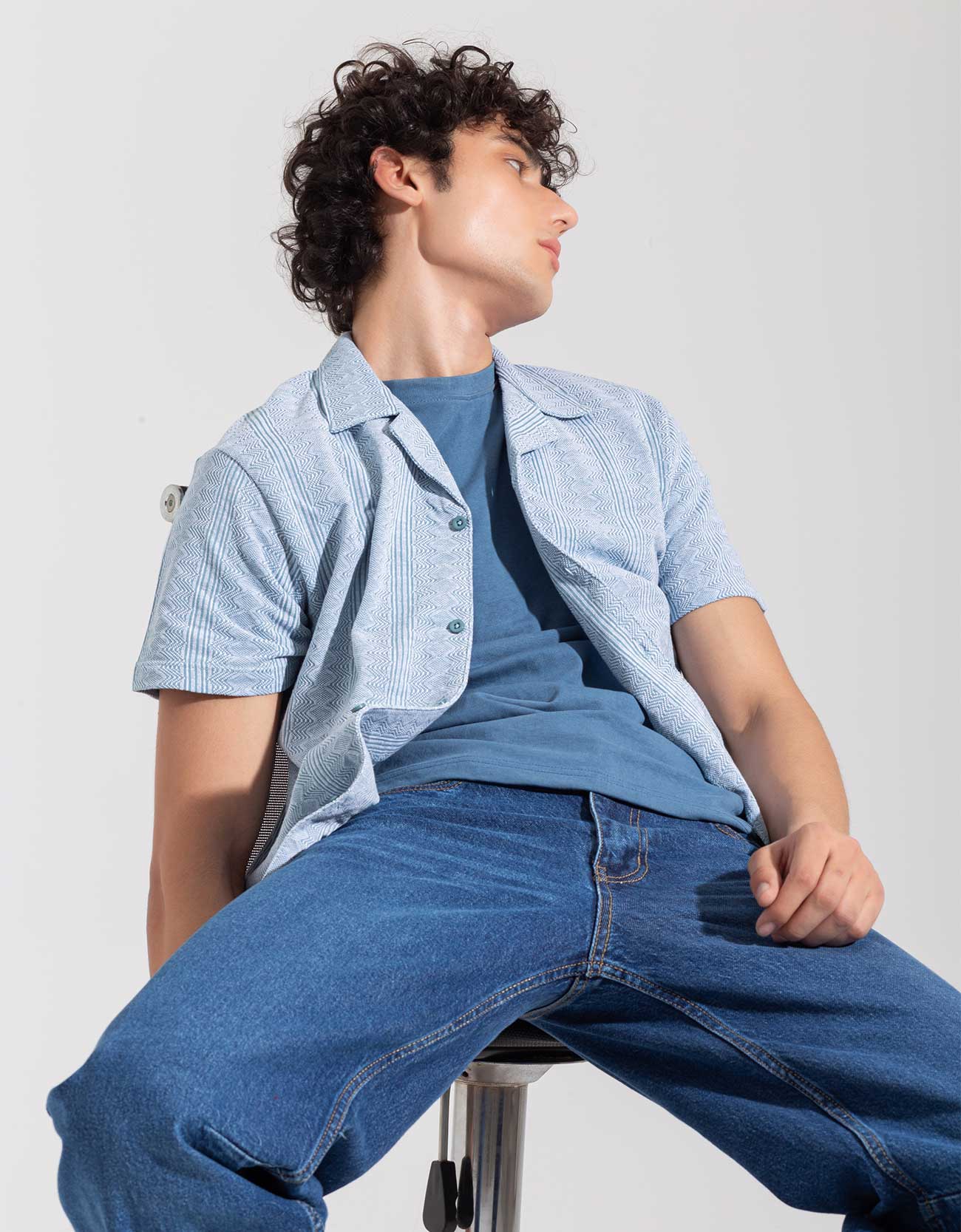 JACQUARD BUTTONDOWN SAFARI SHIRT