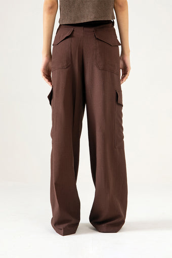 TEXTURED CARGO WIDELEG PANTS