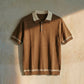 Knitted Contrast Collar Polo