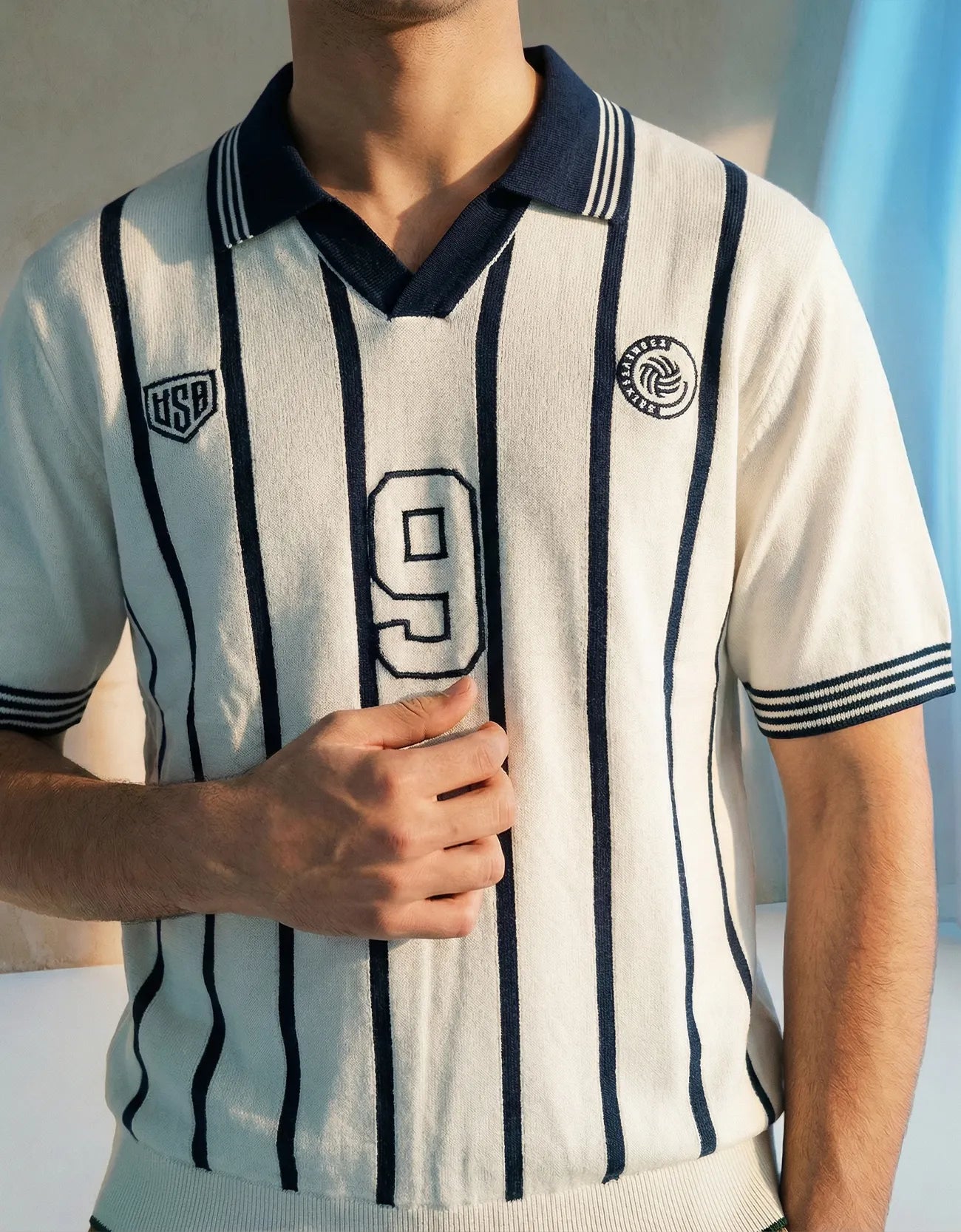 STRIPPED JOHNNY COLLAR POLO