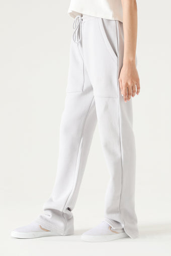 STRAIGHT FLEECE TROUSER WITH SLIT