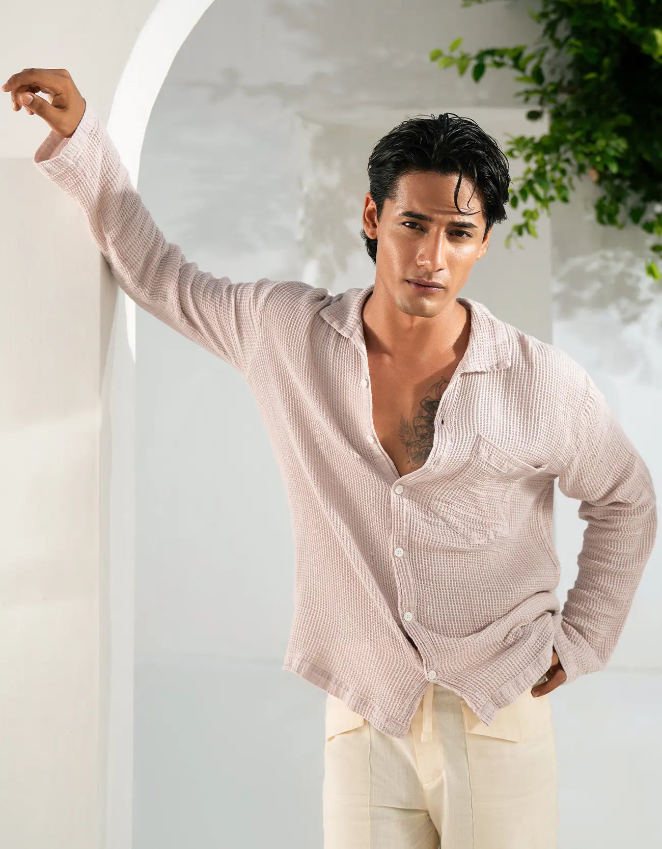 TEXTURED SHIRT WITH POCKET