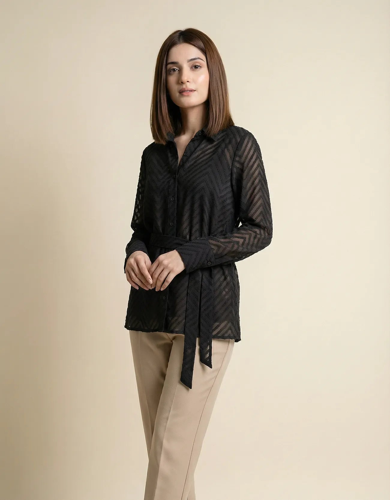 TEXTURED SHEAR SHIRT
