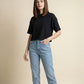 CROP TEXTURED TEE