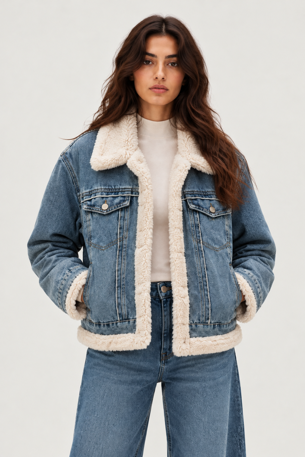 CONTRAST TRIM DENIM JACKET