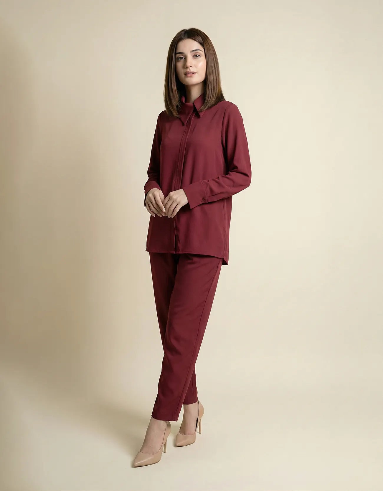 OFFSET BUTTONED SHIRT