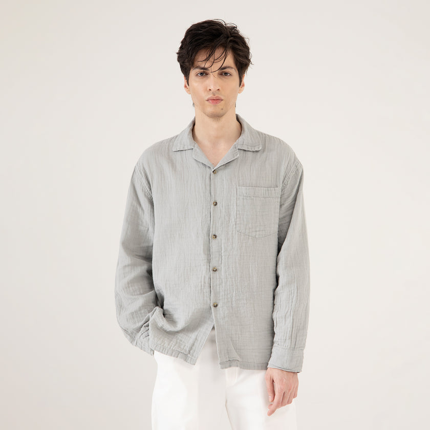 MUSLIN CAMP COLLAR SHIRT