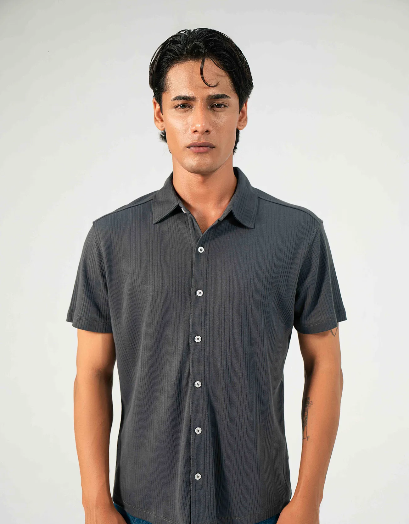 KNITTED BUTTON UP SHIRT