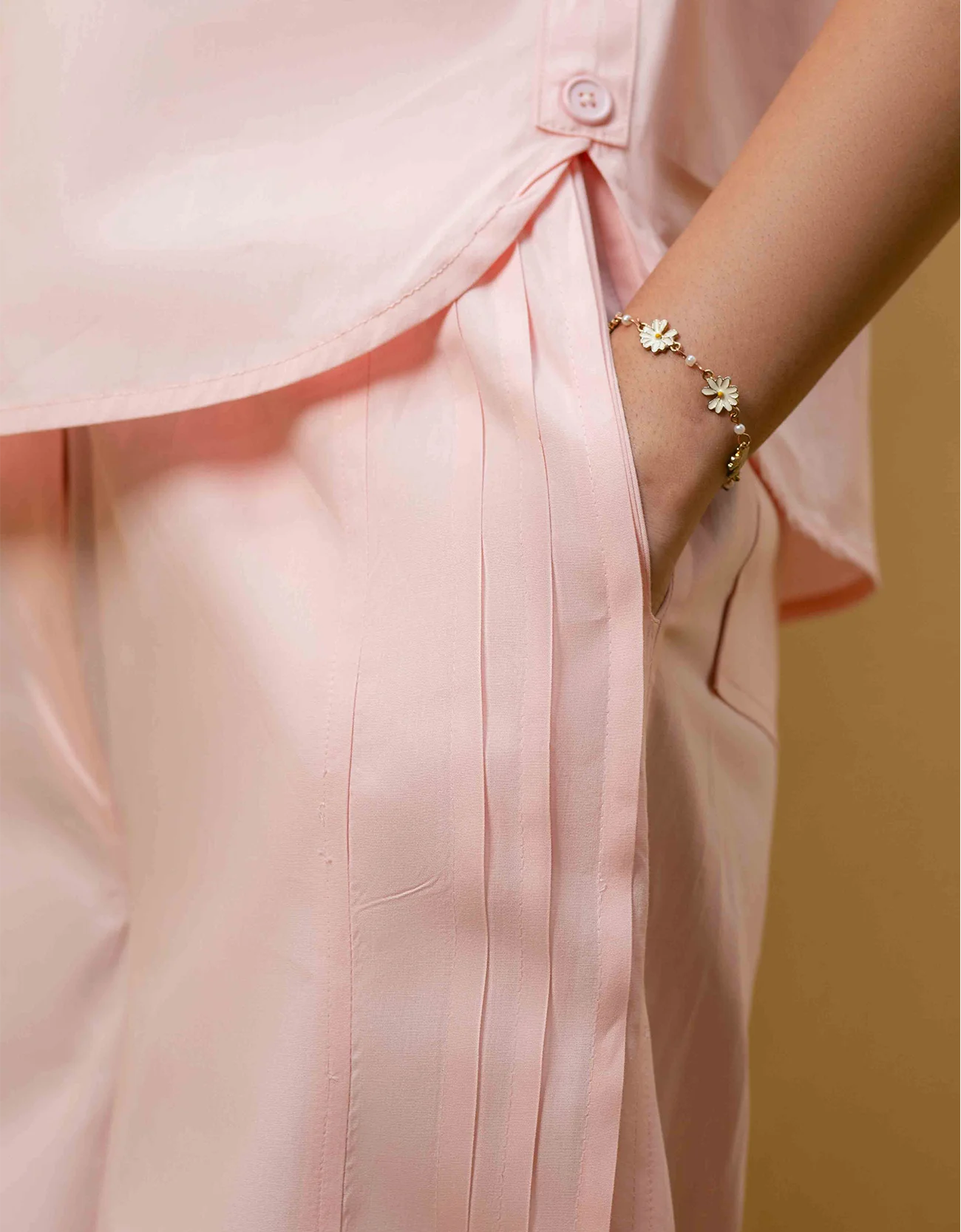 POPLIN PLEATED PANEL CULOTTE