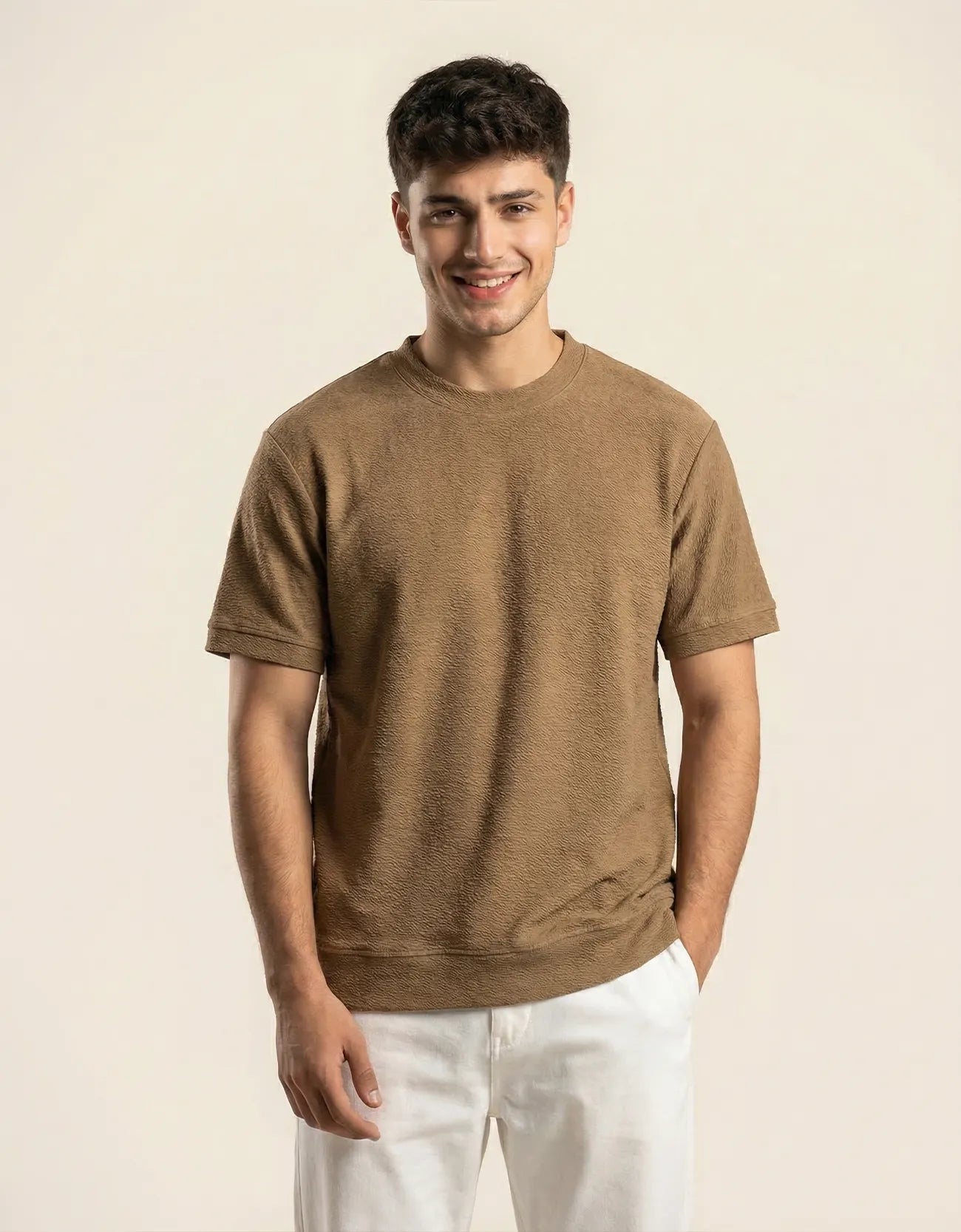 CLASSIC TEXTUTURED CREW NECK