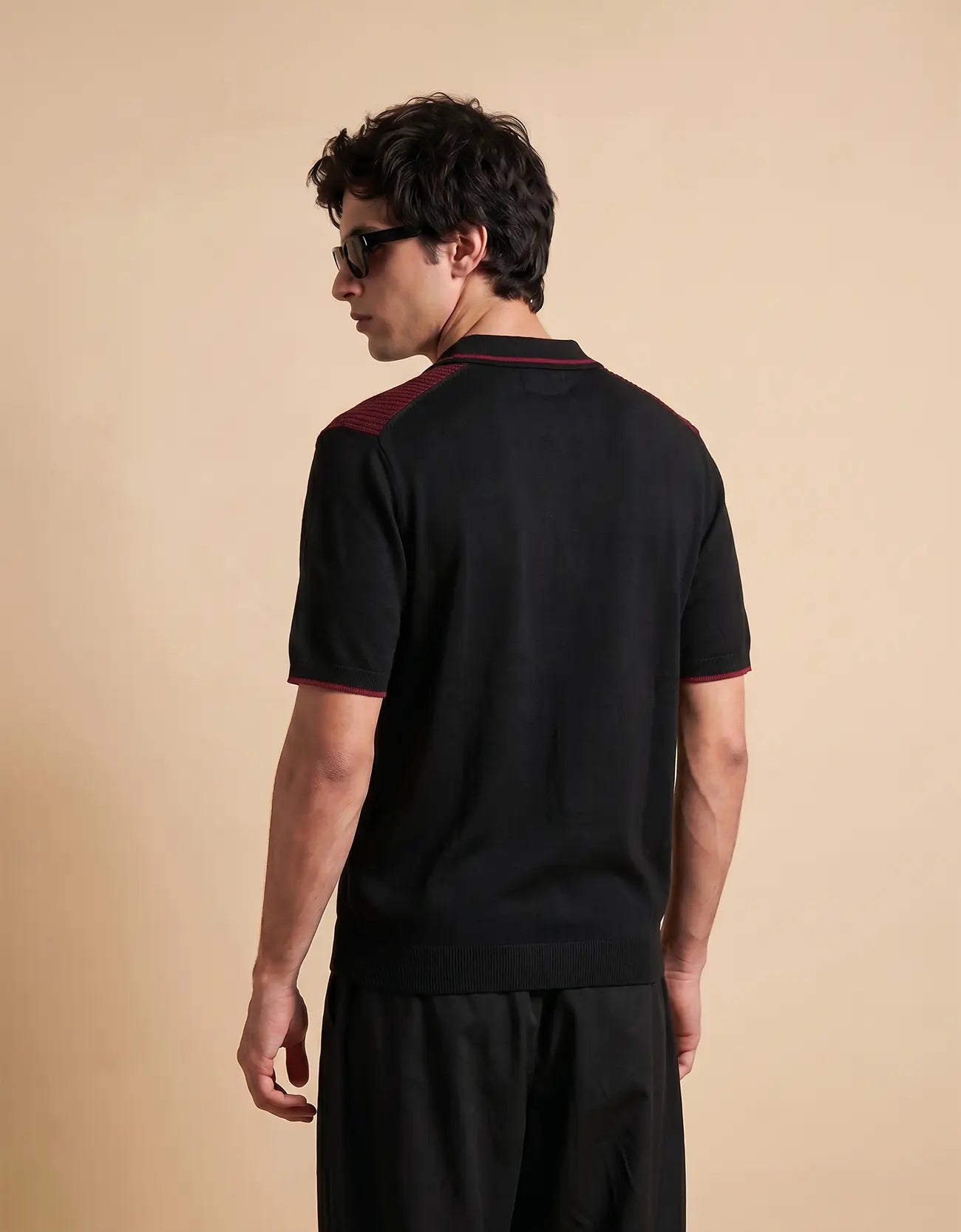 MEN'S RIBBED KNIT POLO SHIRT