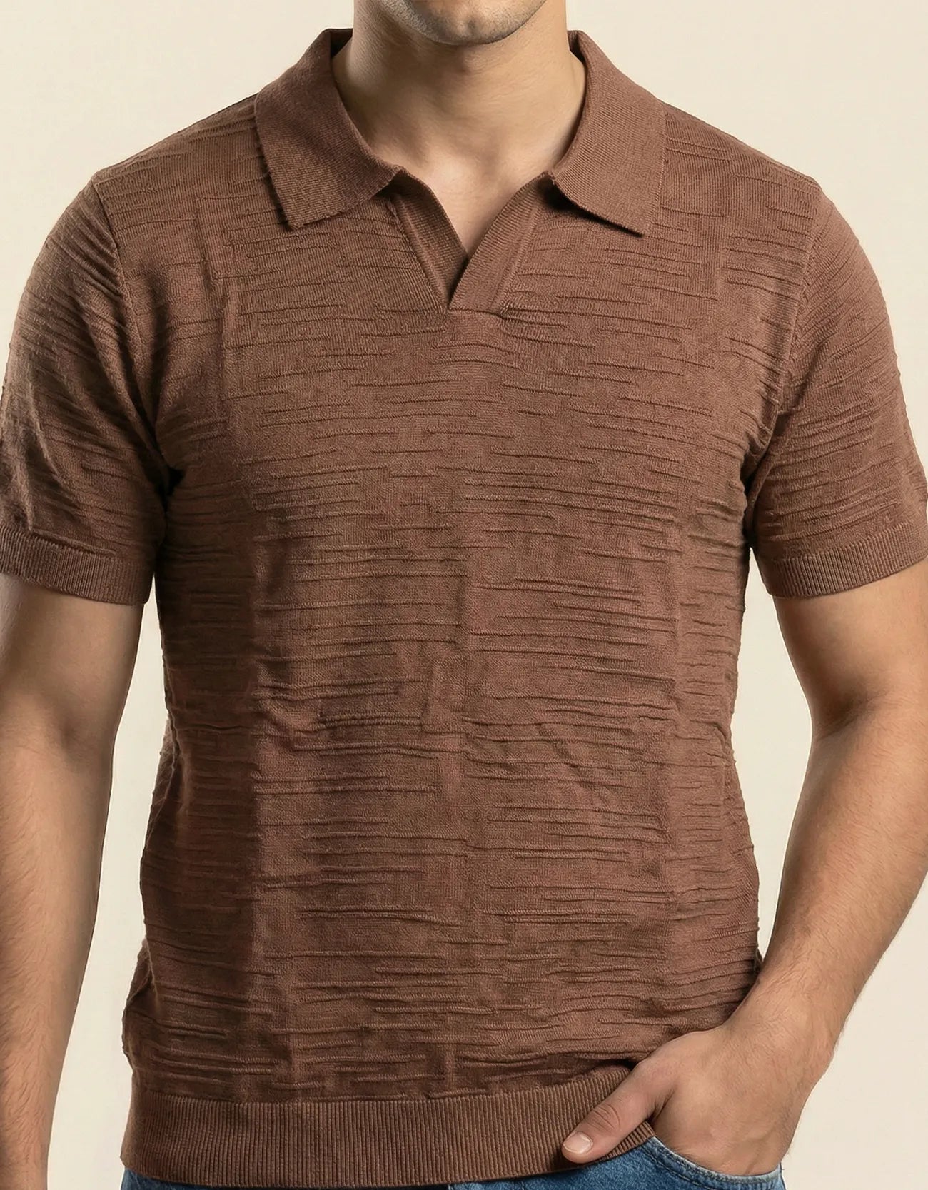 ROD TEXTURED JOHNNY COLLAR