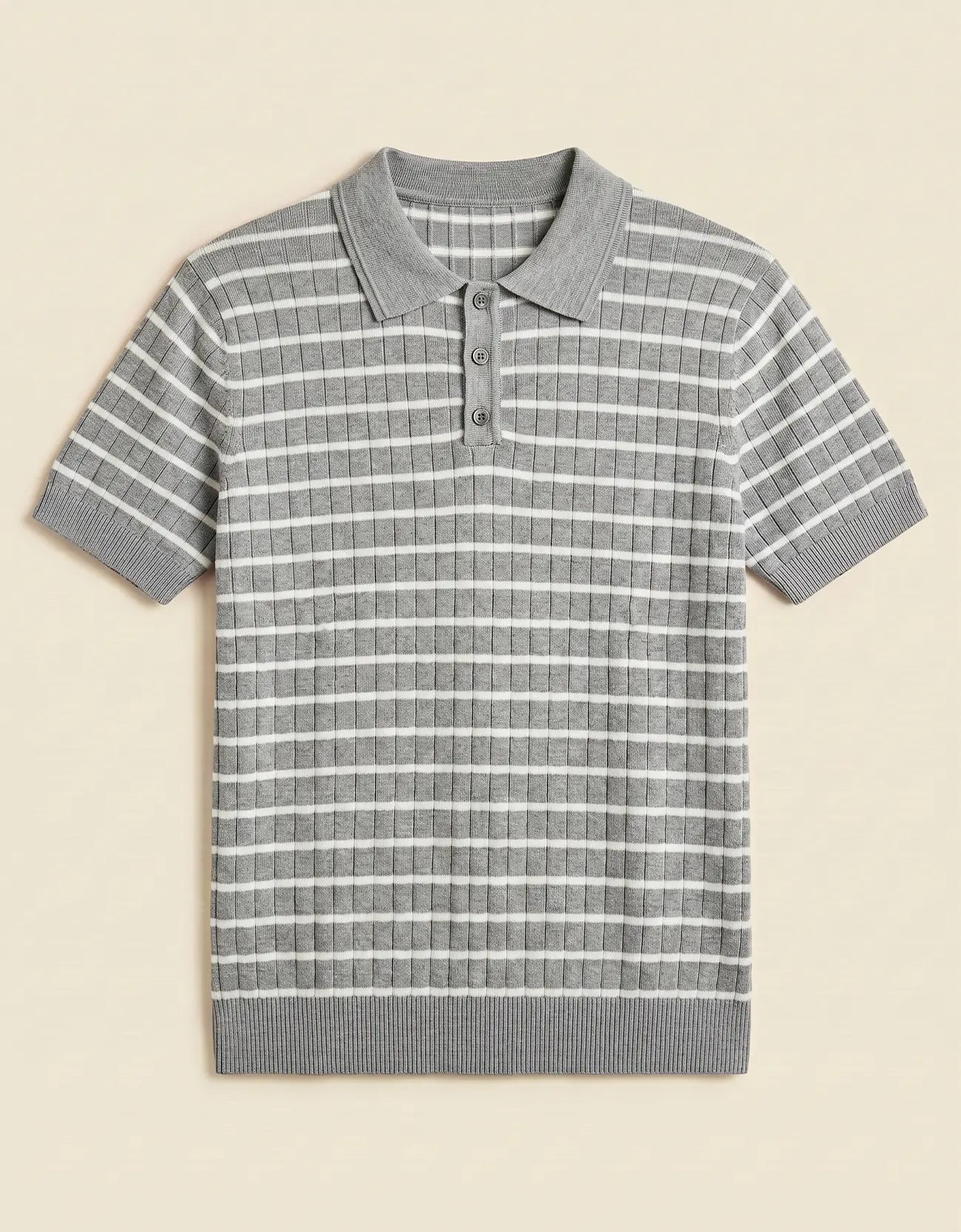 MEN'S STRIPED KNIT POLO