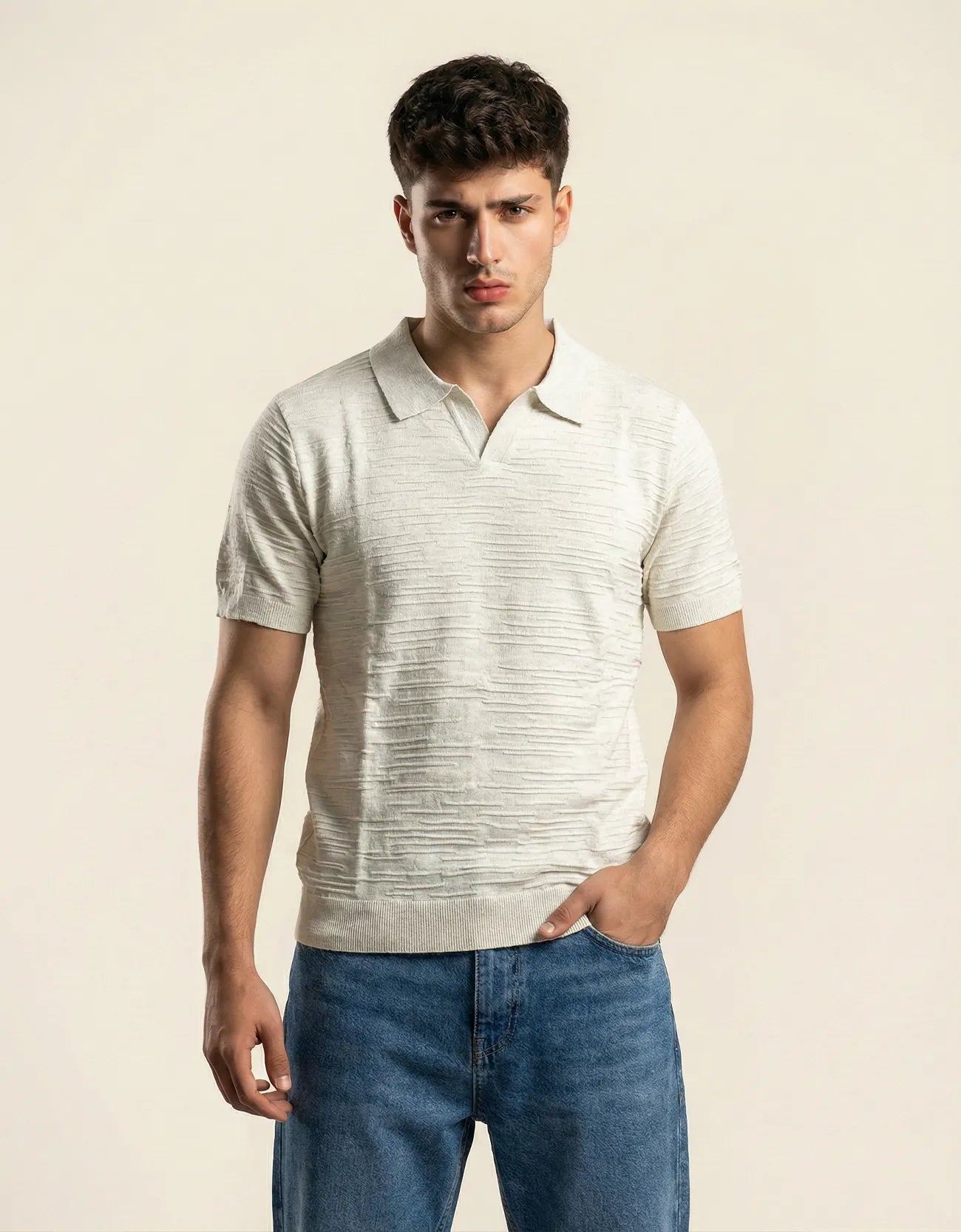 ROD TEXTURED JOHNNY COLLAR