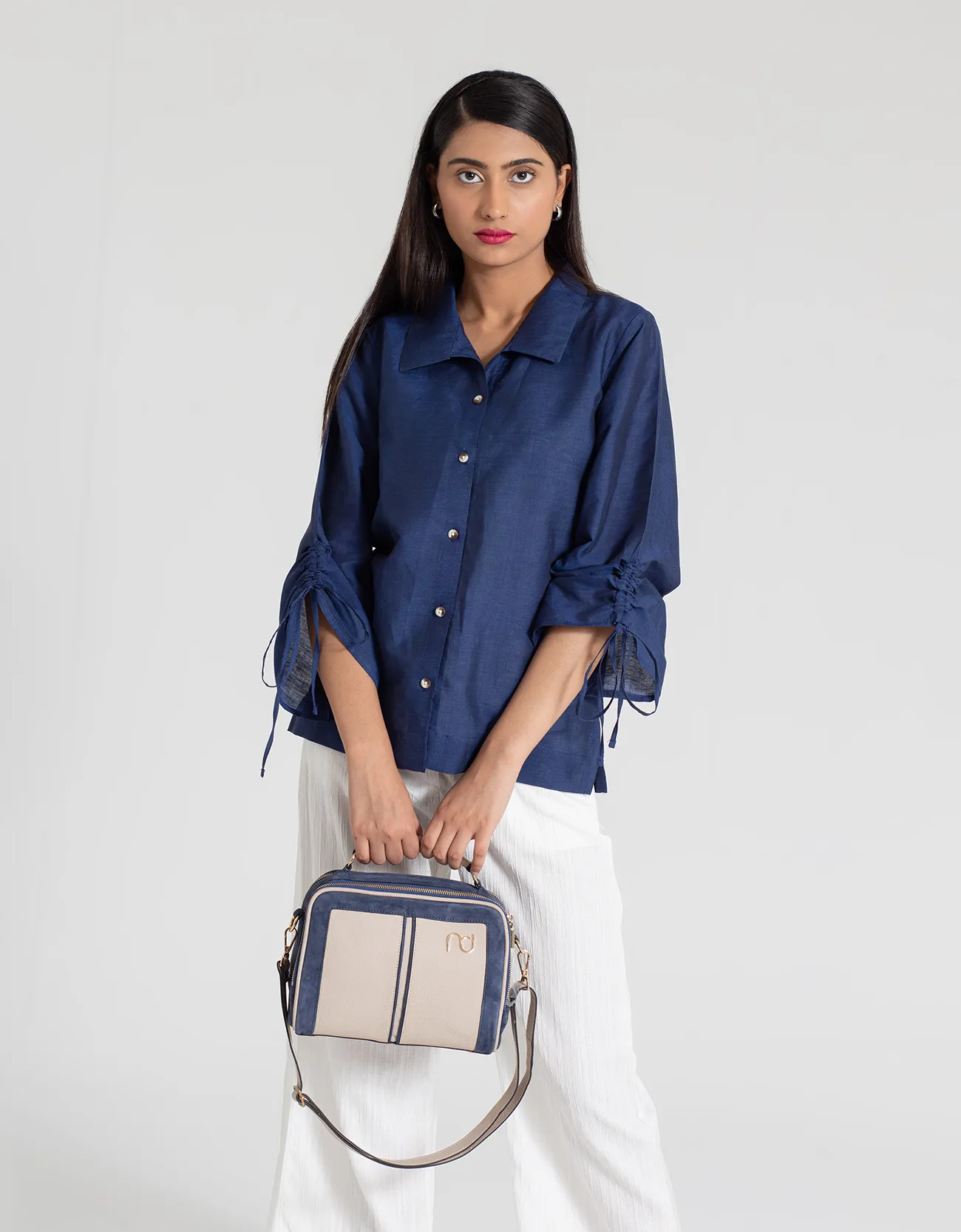 DRAWSTRING SLEEVE SHIRT