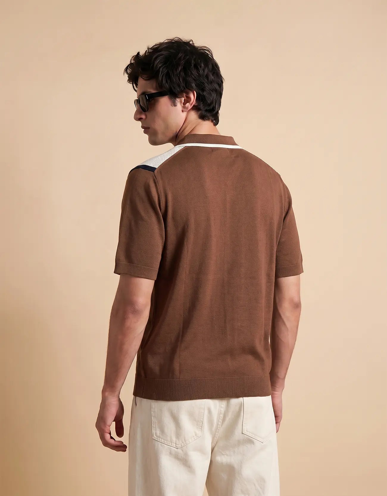 MEN'S ZIPER KNIT POLO SHIRT