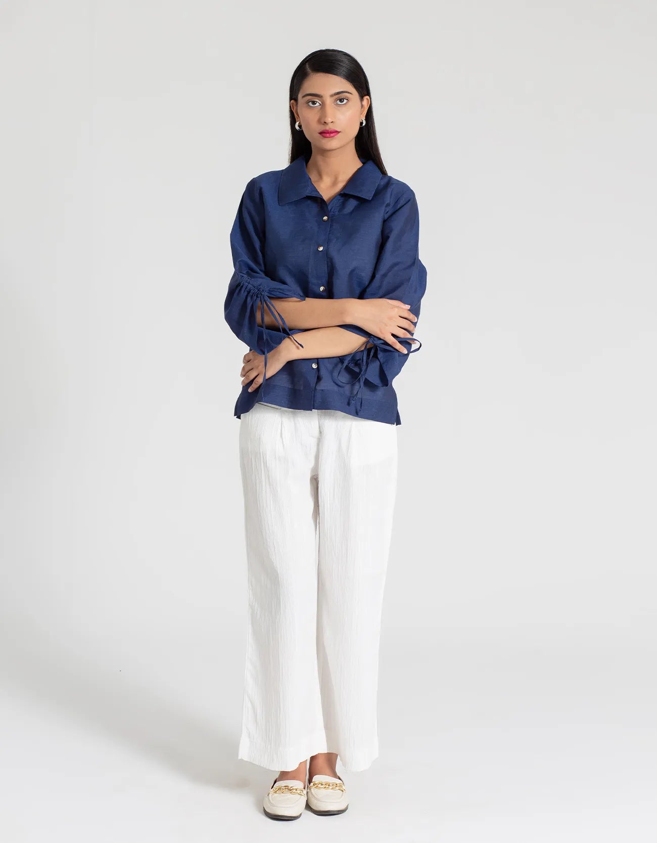 DRAWSTRING SLEEVE SHIRT