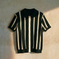 STRIPPED KNITTED CAMP COLLAR SHIRT