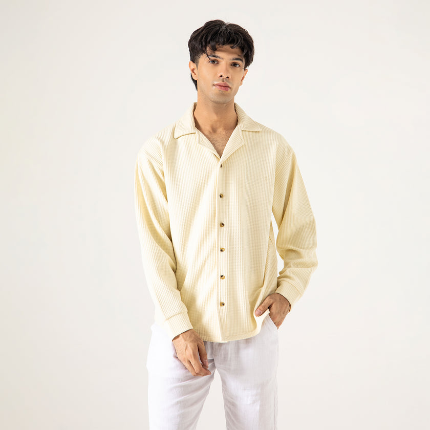 OVERSIZE WAFFLE KNIT SHIRT