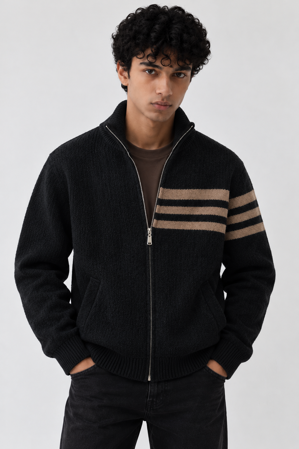 VALMONT ZIP KNIT - Black