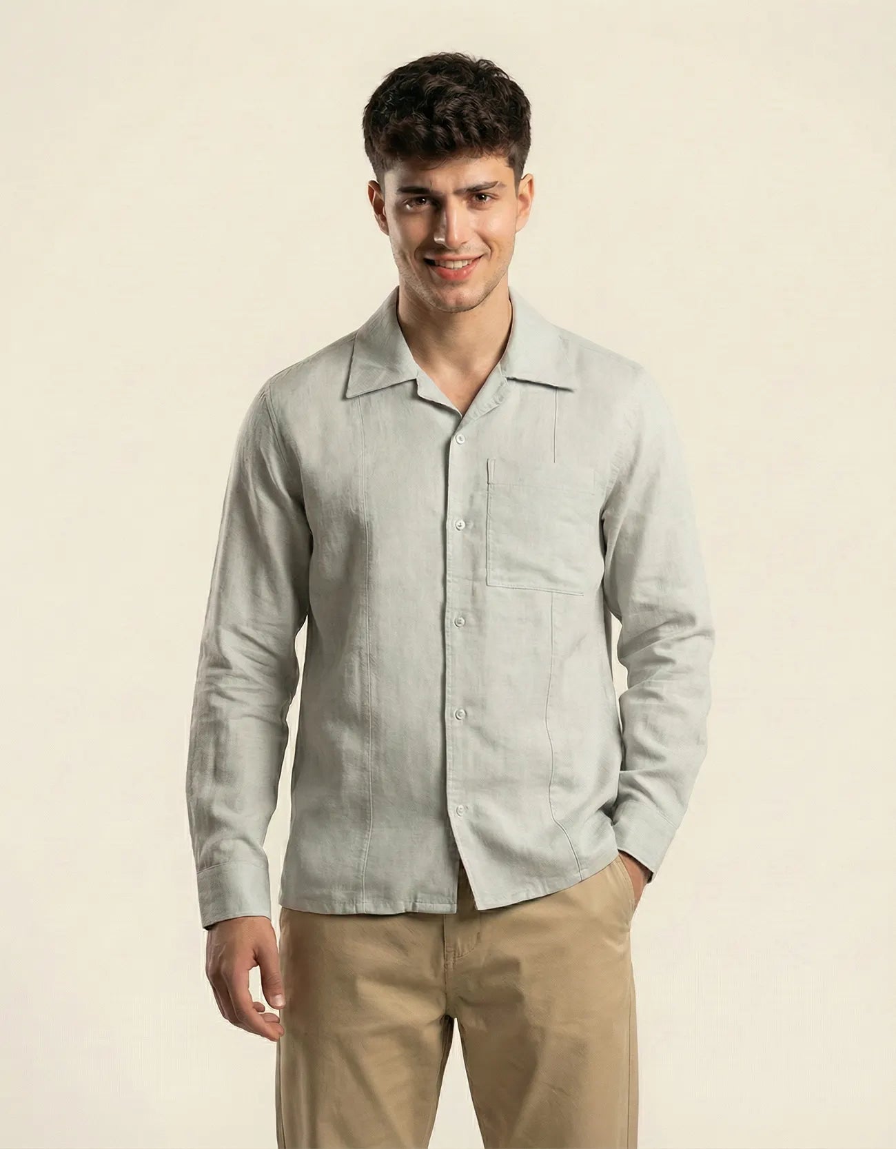LINEN PANELED SHIRT