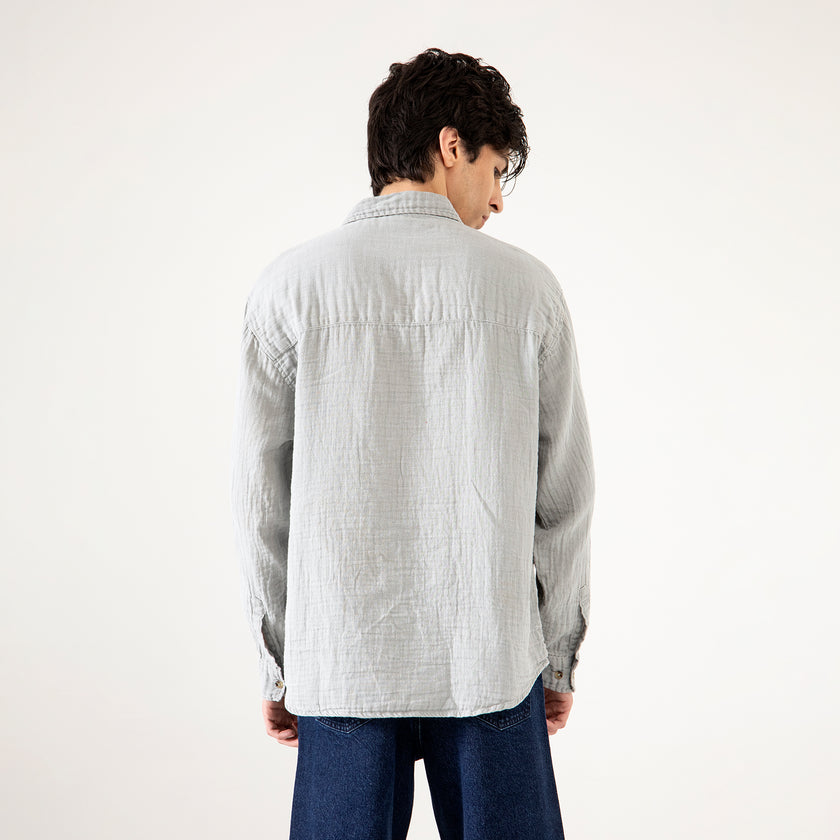 MUSLIN FLAP POCKET SHIRT