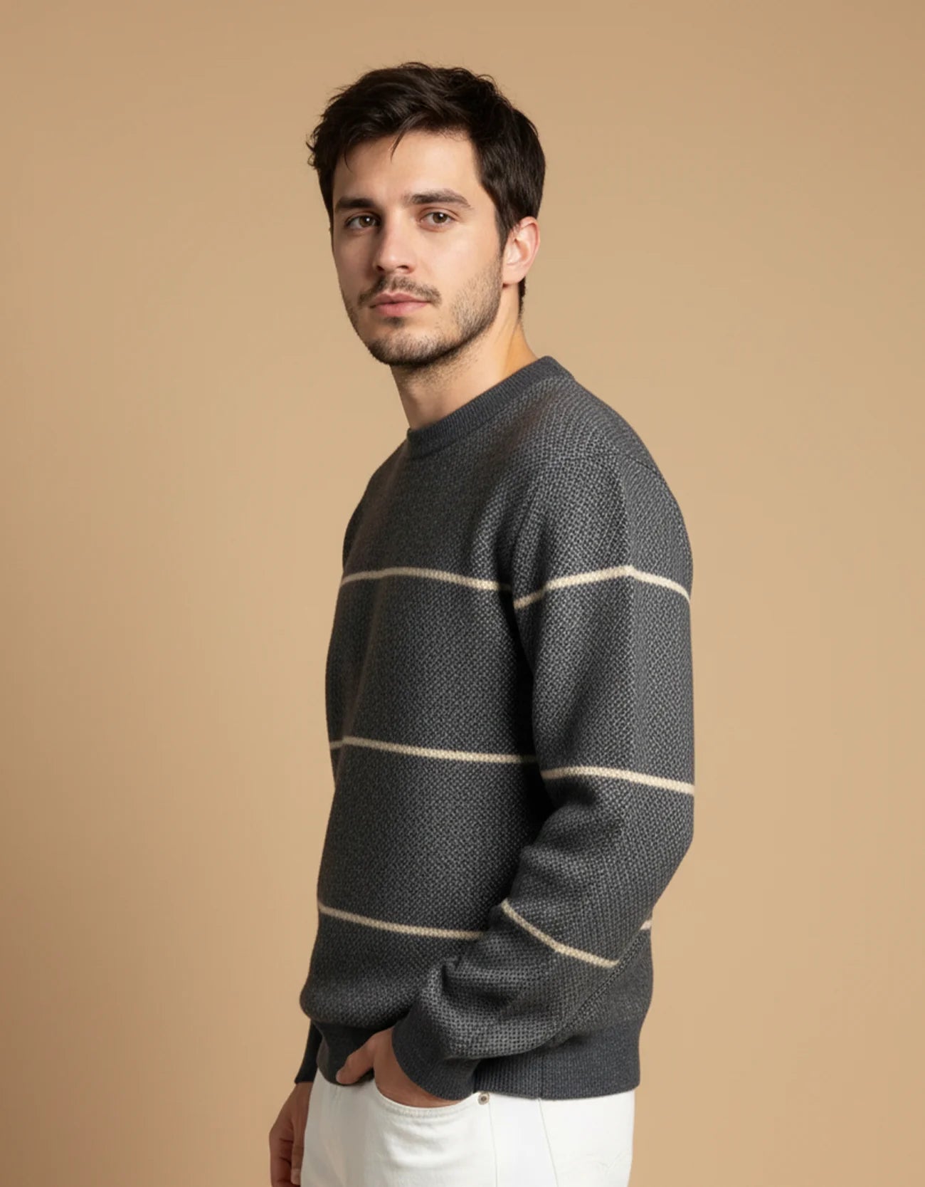 STRIP DETAILED SWEATSHIRT