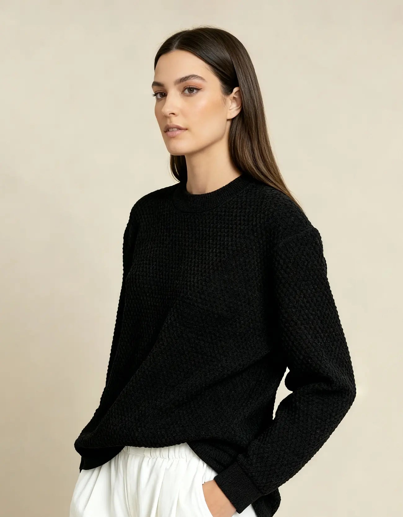 TEXTURED TURTLENECK