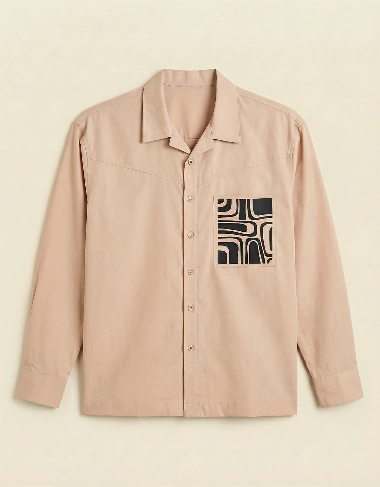 POPLIN PRINTED POCKET SHIRT