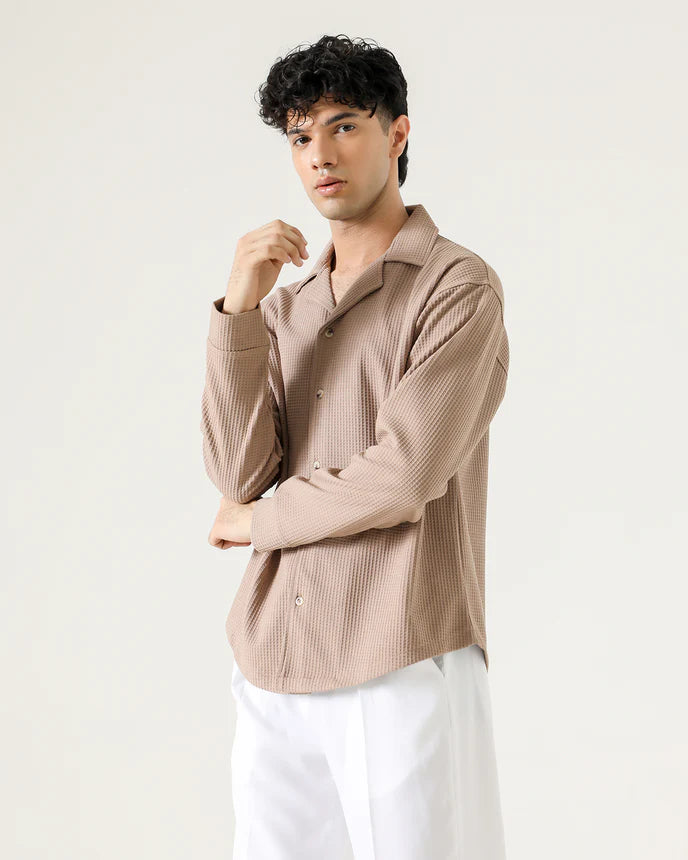 OVERSIZE WAFFLE KNIT SHIRT