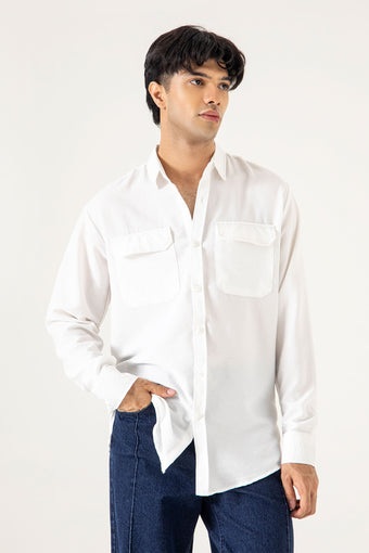 FLAP POCKET TEXTURED SHIRT