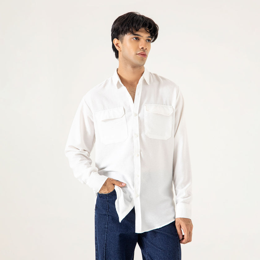 FLAP POCKET TEXTURED SHIRT