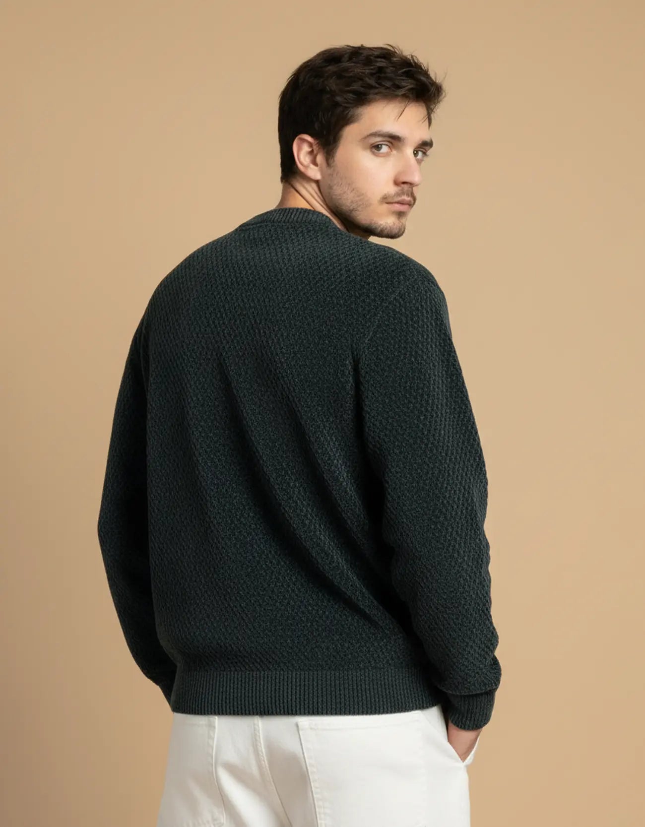 TEXTURED WOOLEN SWEATSHIRT