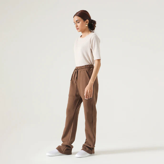 STRAIGHT FLEECE TROUSER WITHOUT SLIT