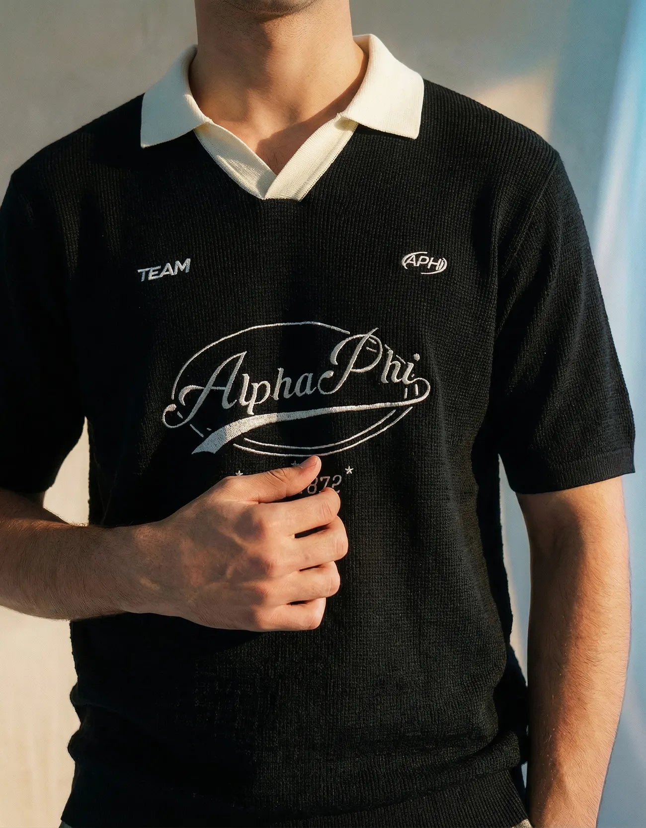 PRINTED JOHNNY COLLAR POLO