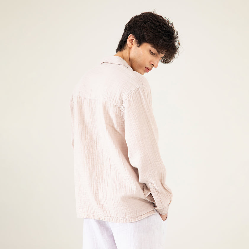 MUSLIN CAMP COLLAR SHIRT