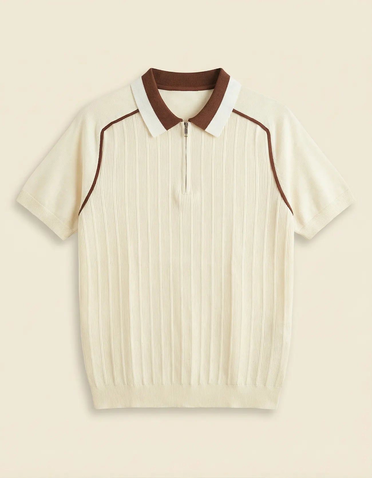 RIB TEXTURED QUARTER ZIPPER