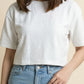 CROP TEXTURED TEE