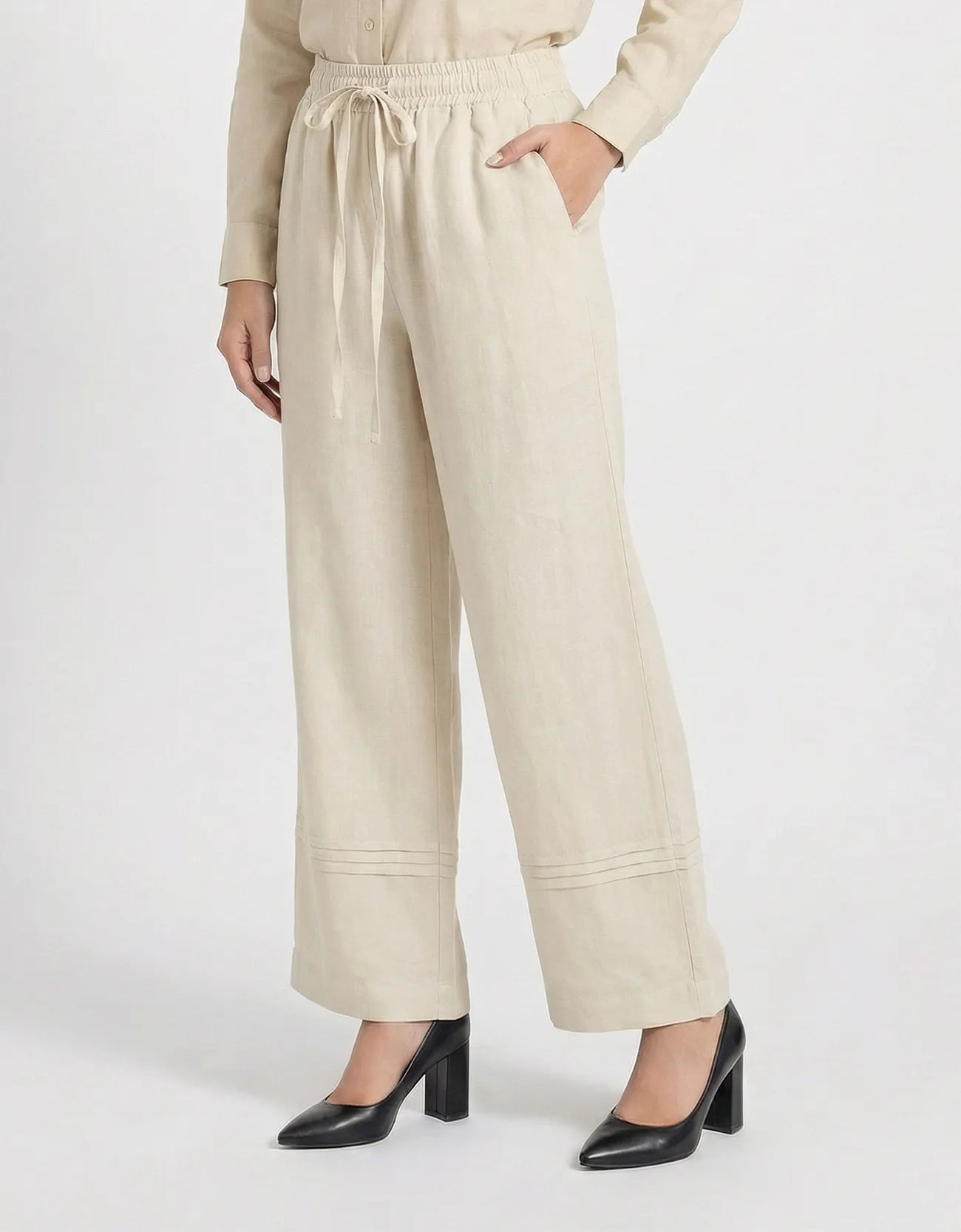 LINEN PLEATED CULOTTE