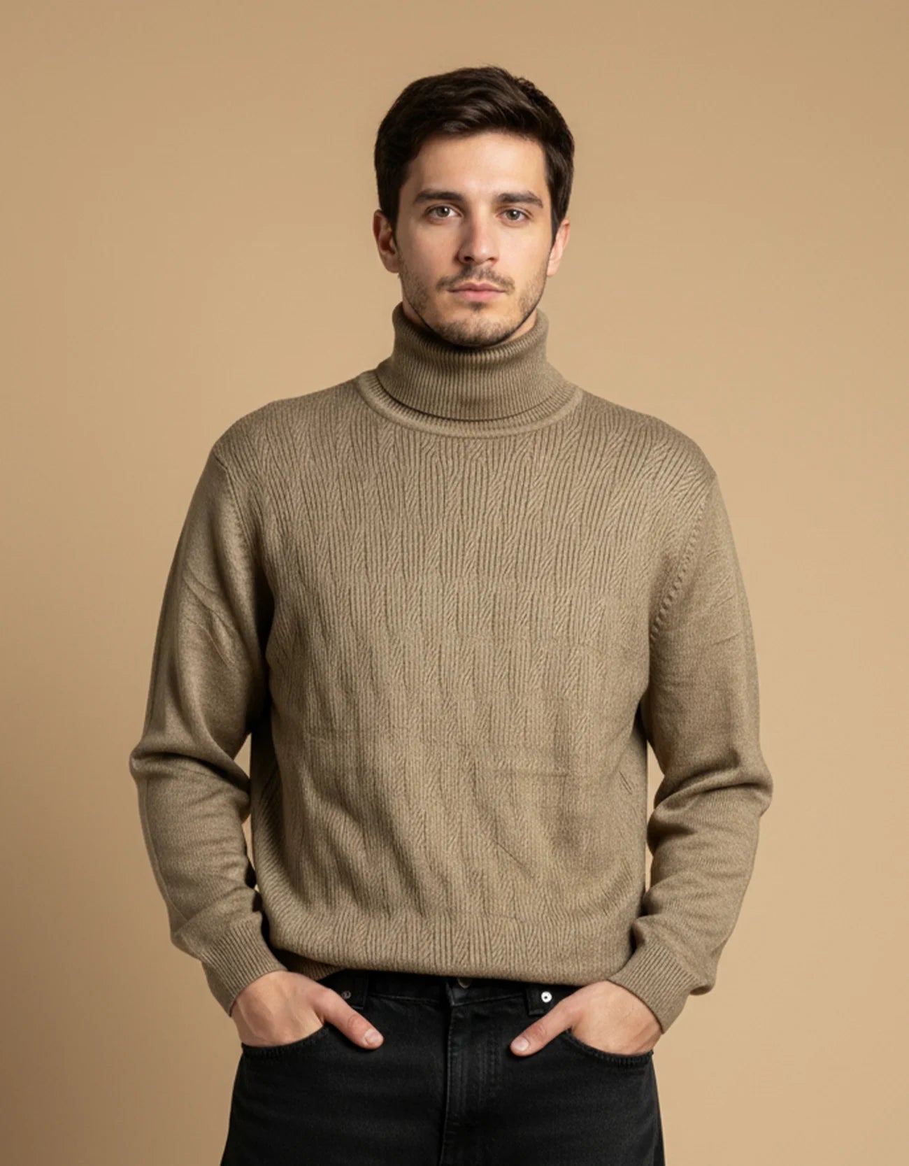 TEXTURED TURTLENECK