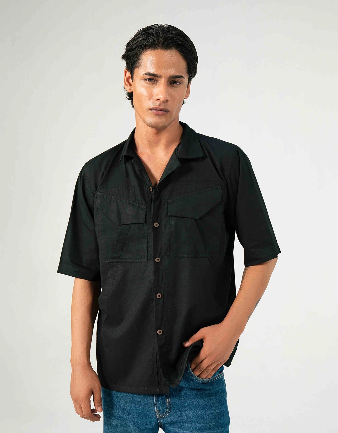 POPLIN FLAP POCKET SHIRT