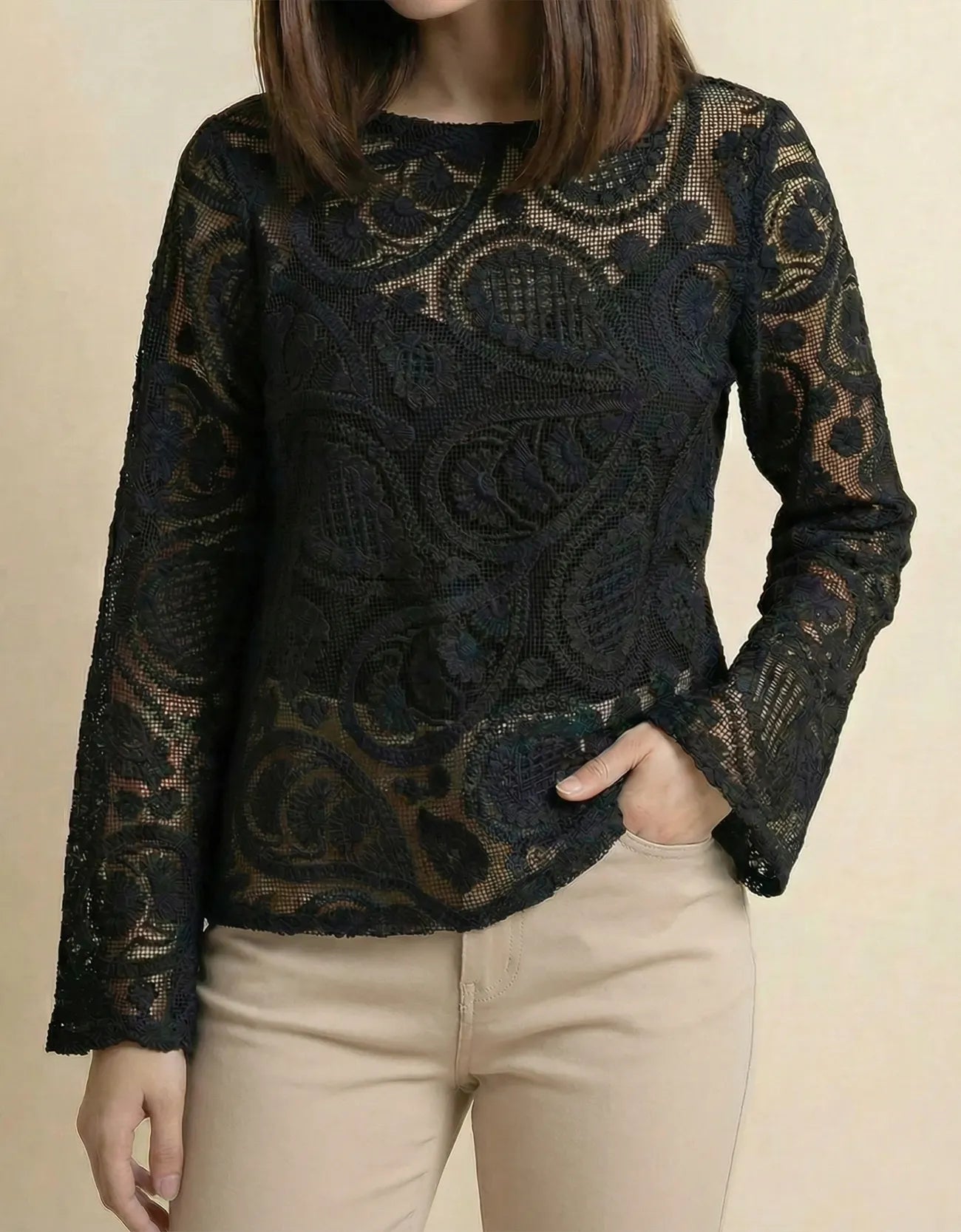 EMBROIDERED BOAT NECK SHIRT