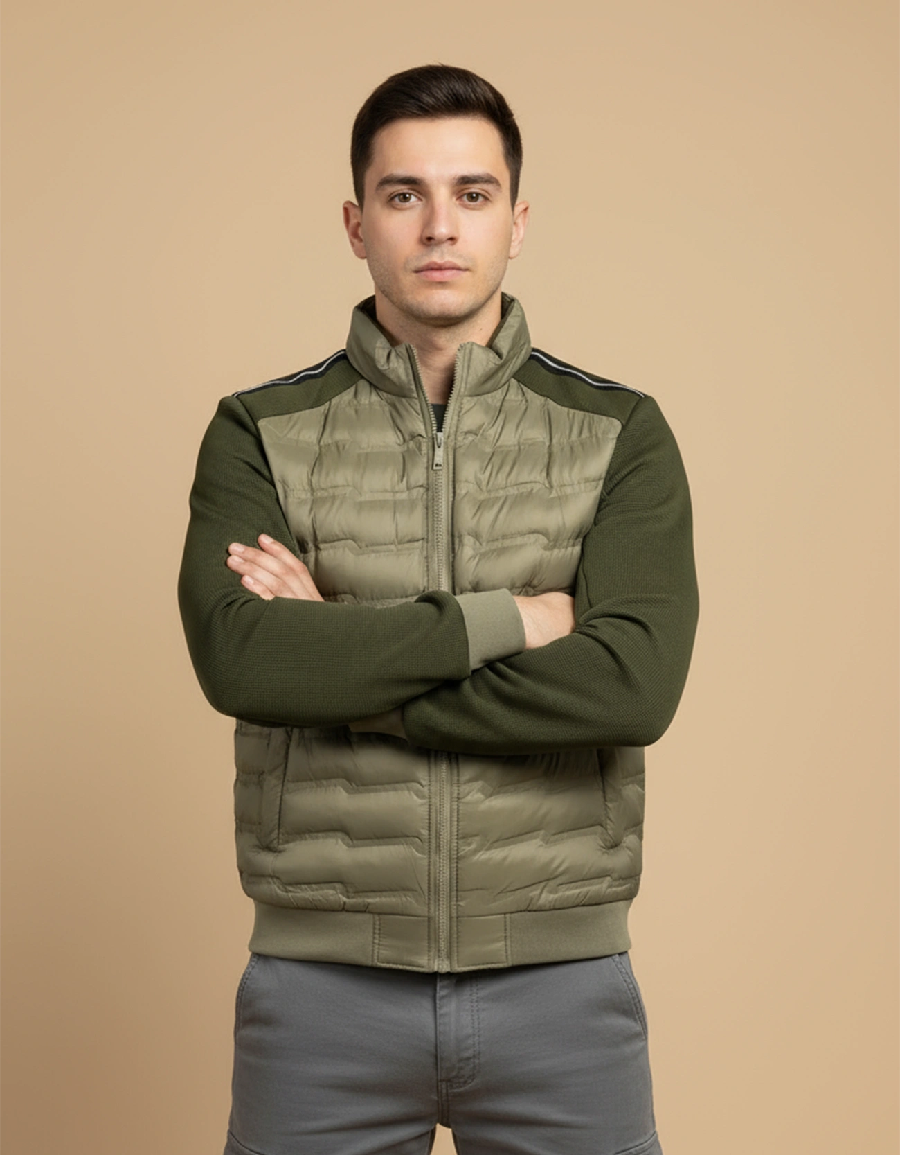 CONTRAST SLEEVED PUFFER